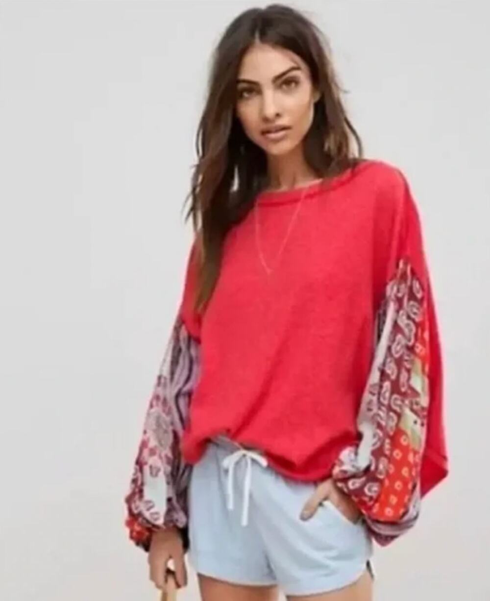 Free People Patchwork Sweater Boho Fairy Grunge Indie Fall Festival Eclectic XS